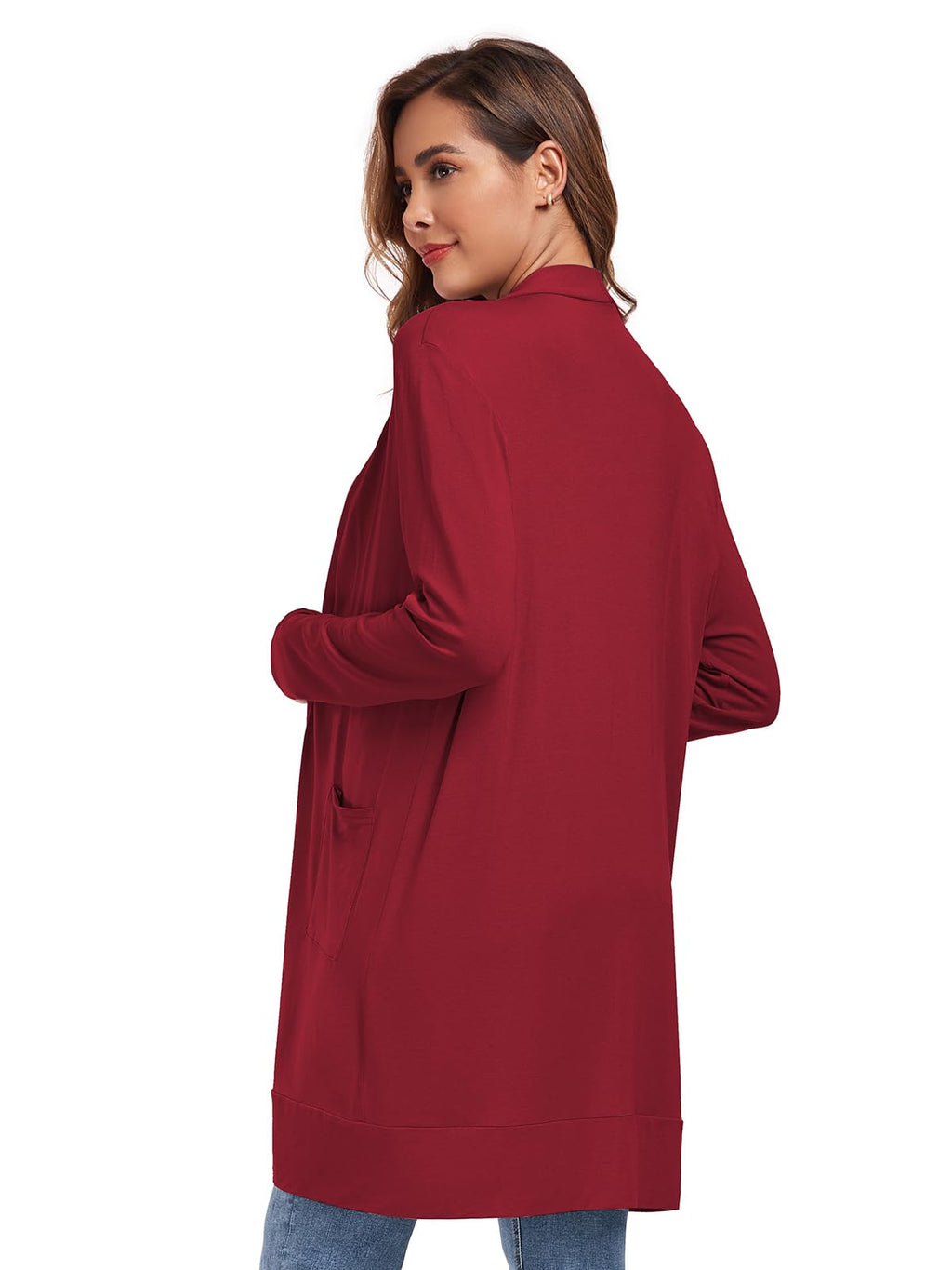 TownCat Womens Lightweight Cardigan with Pocket, Long Sleeve Open Front Casual Loose Cardigan for Women