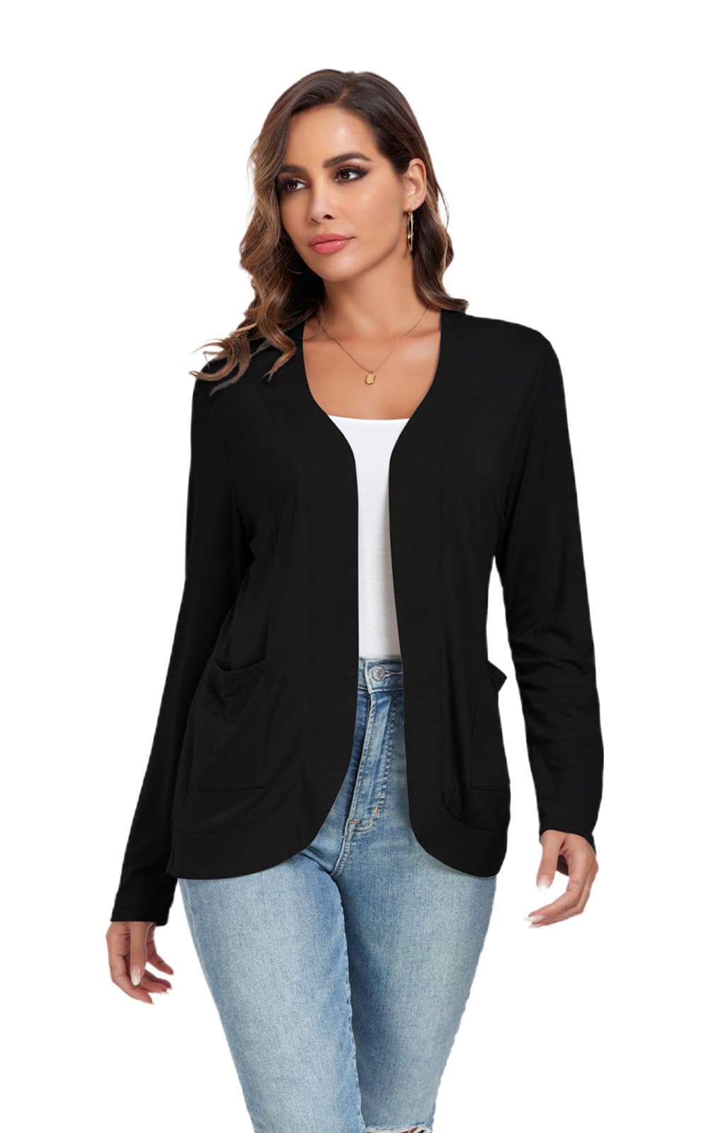 TownCat Women’s Lightweight Cardigan with Pockets Long Sleeve Open Front Cardigan for Women
