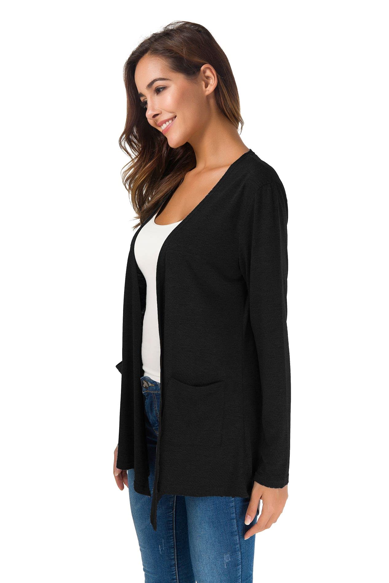 TownCat Cardigans for Women Loose Casual Long Sleeved Open Front Breathable Cardigans with Pocket
