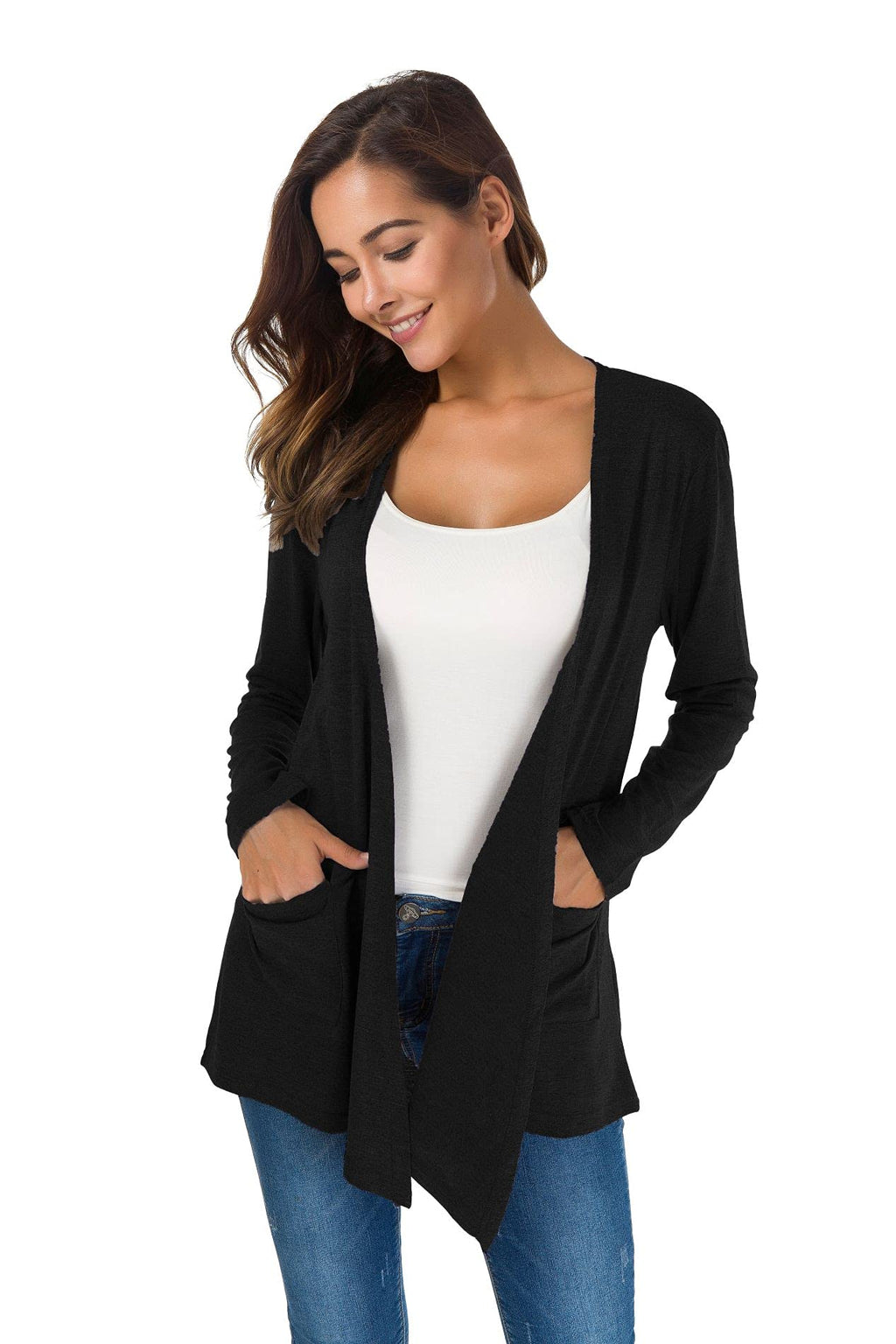 TownCat Cardigans for Women Loose Casual Long Sleeved Open Front Breathable Cardigans with Pocket