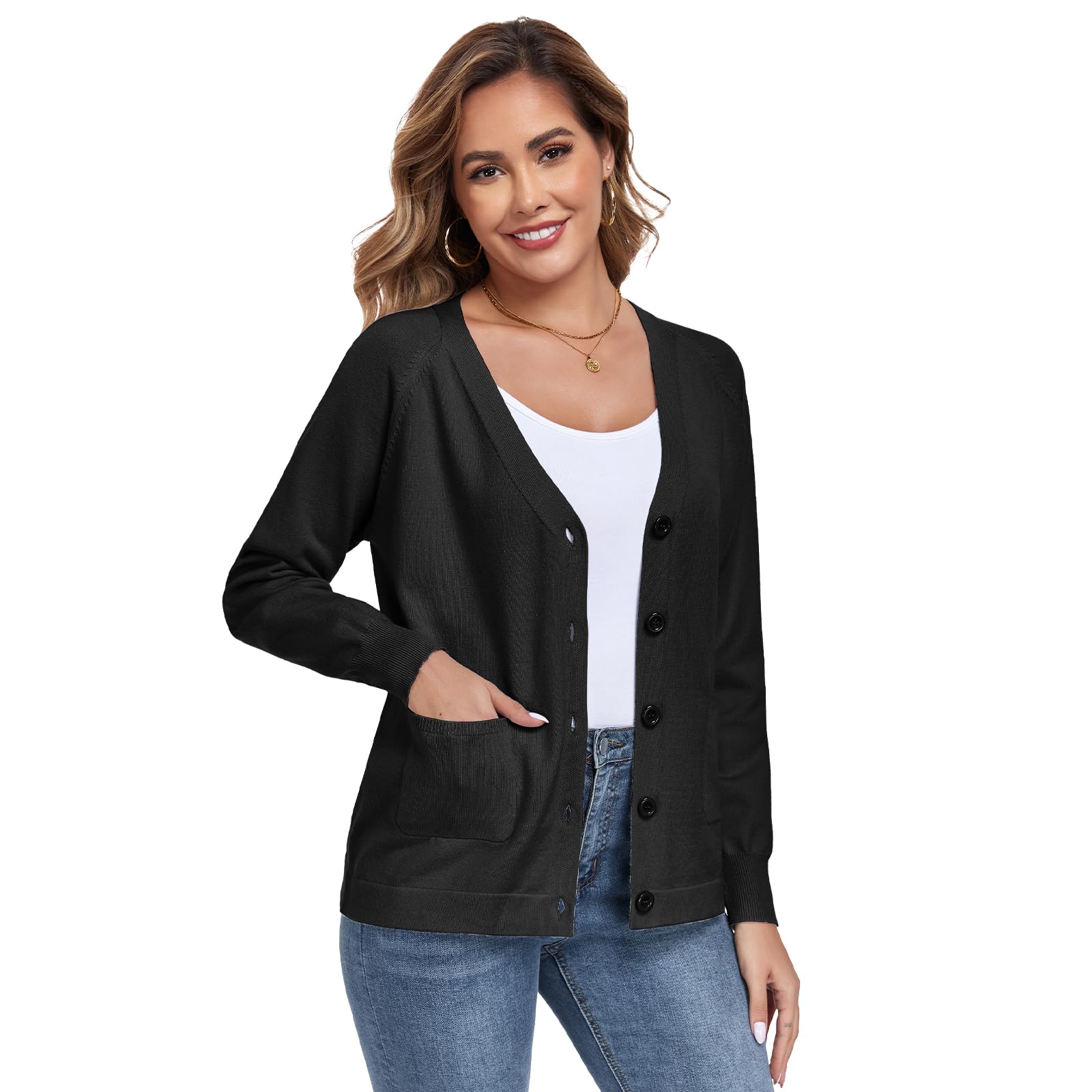 TownCat Cardigan Sweaters for Women, 2025 Fall Fashion Knit Oversized Sweaters Cardigans with Pocket Button Long Sleeve